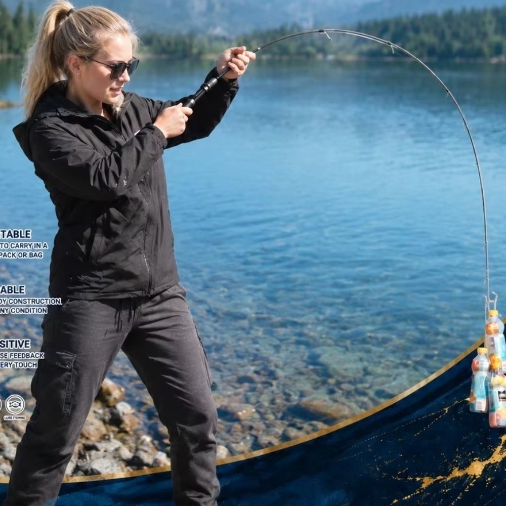 Ice Fishing Reel - Canne à pêche télescopique ultra-courte, portable,